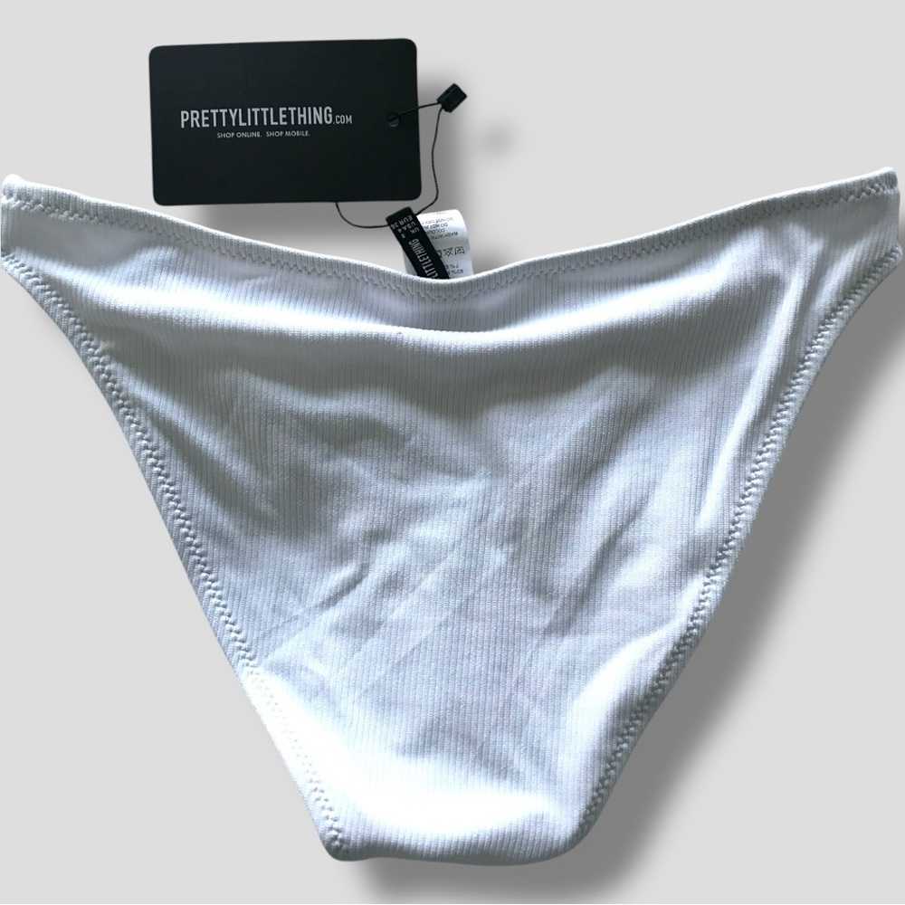 PrettyLittleThing Ribbed Two Tone Bikini NWT SIZE 4 - Picture 10 of 11